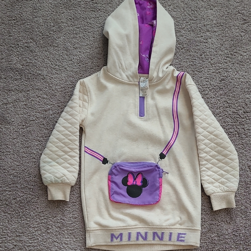 Disney Cream and Purple Minnie Hoodie